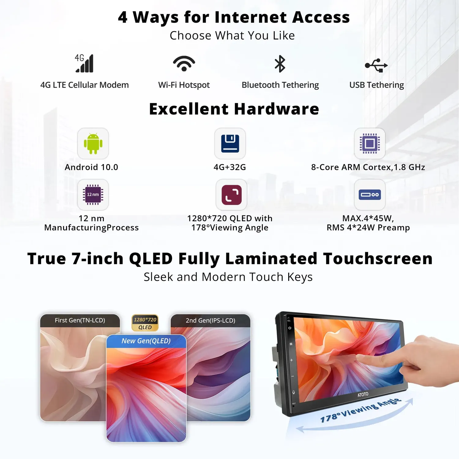 ATOTO S8 S8G2C74MS autorradio 7" QLED 4G+32G 4G LTE