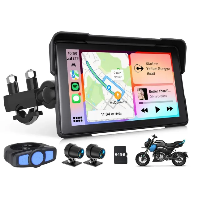 Eonon X3 Series pantalla moto 7 pulgadas CarPlay dual DVR