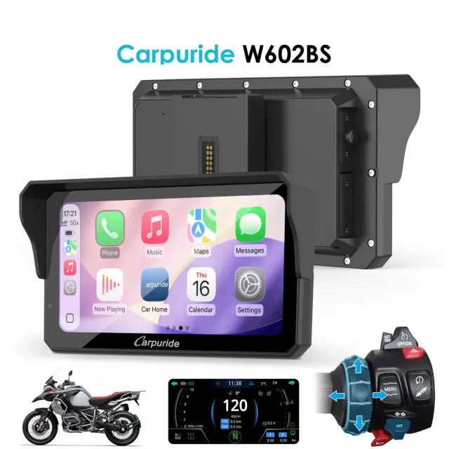 Carpuride W602BS pantalla moto BMW 6 pulgadas Wonder Wheel