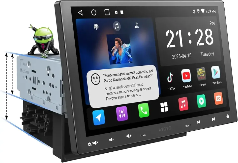ATOTO A5L A5LG110T autorradio 10" IPS flotante CarPlay MirrorLink
