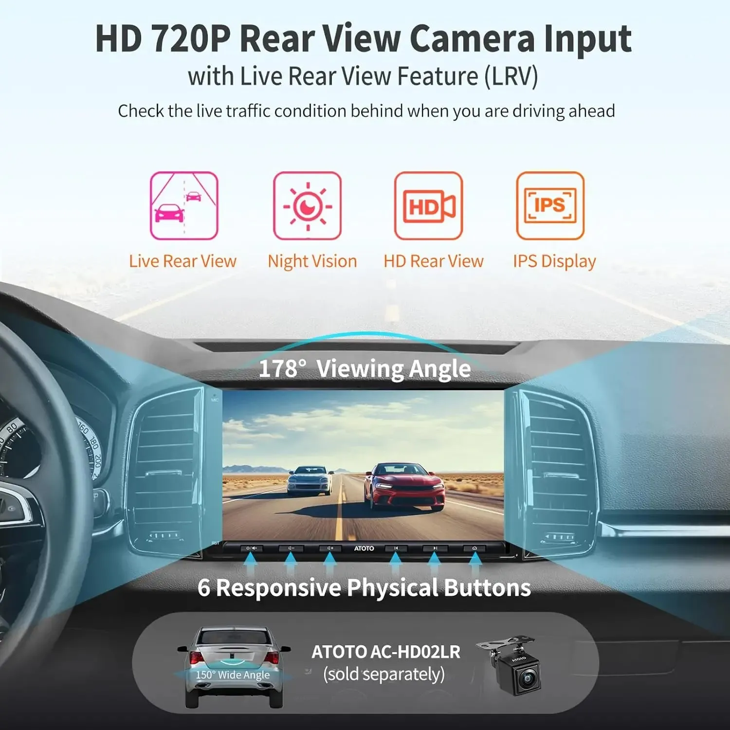 ATOTO A6G2A7PF autorradio Android 2DIN 7 pulgadas 2+32GB