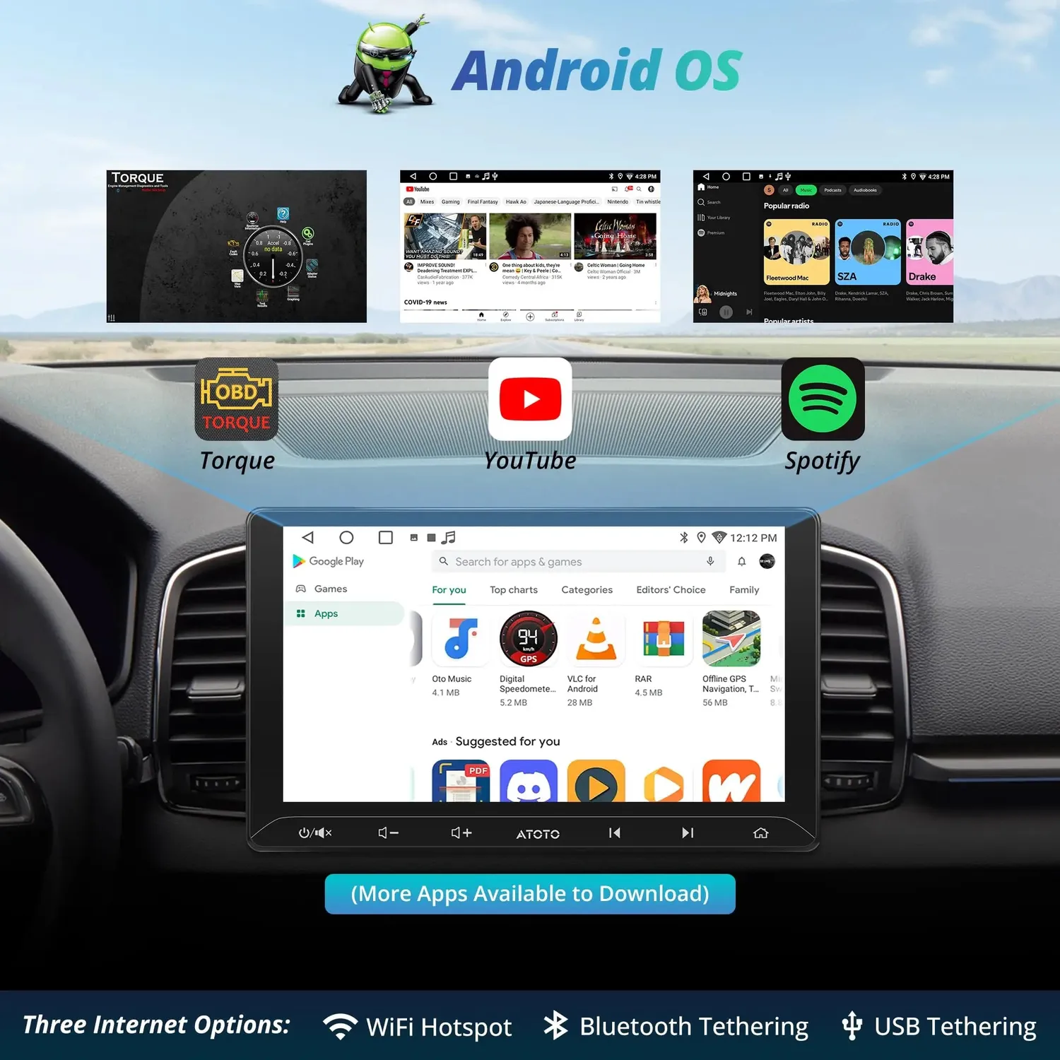 ATOTO A5L 10,1" autorradio Android 2DIN reacondicionado