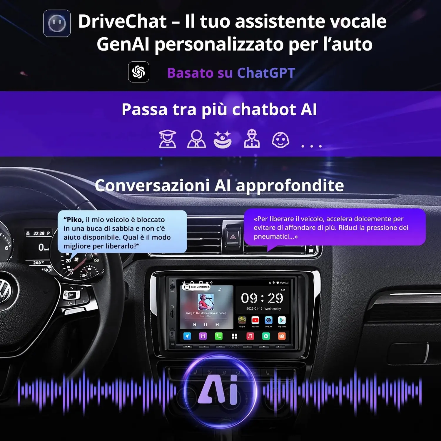 ATOTO A5LVWA7T autoradio 2 DIN 7 pulgadas 2G+32G para Volkswagen