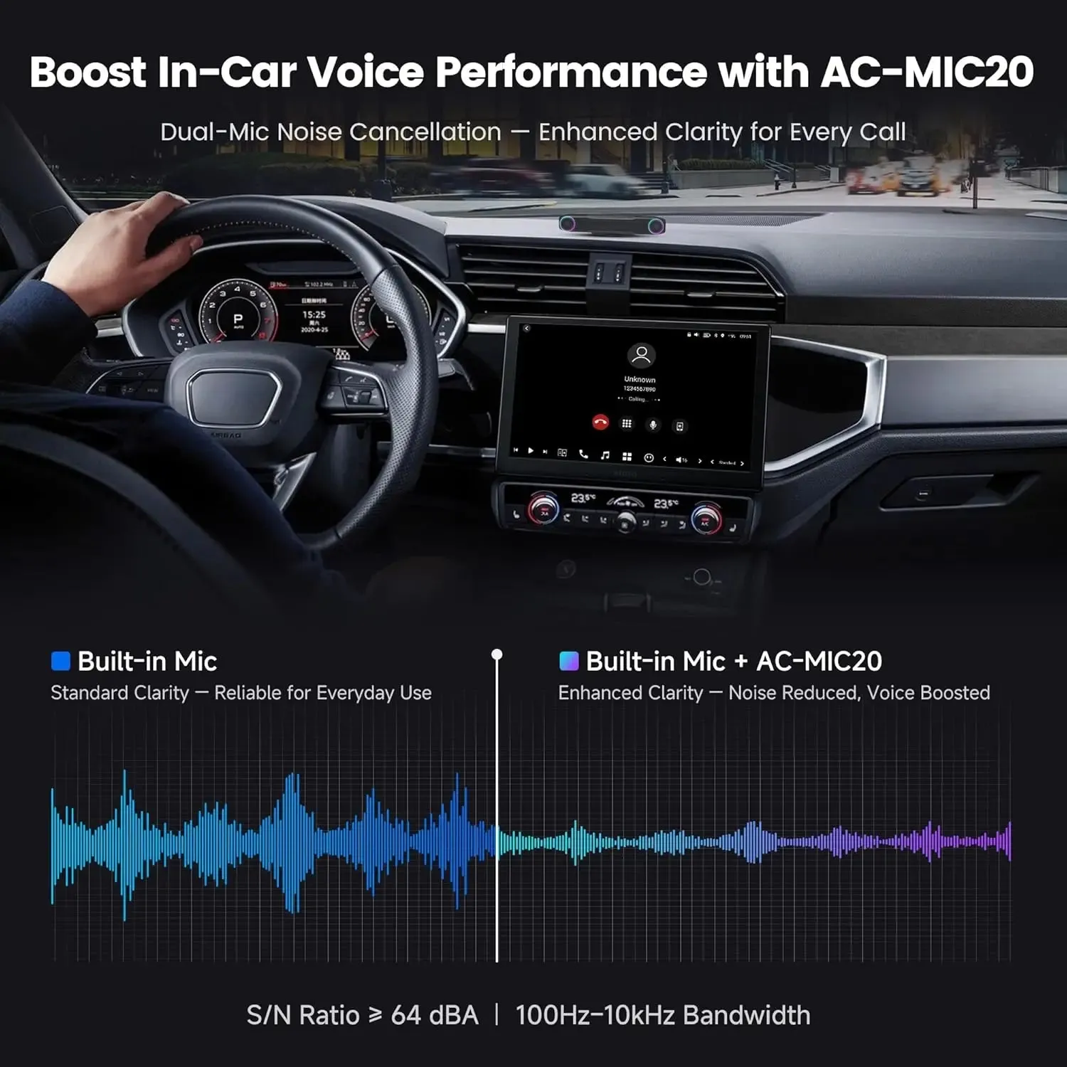 ATOTO AC-MIC20 micrófono coche X10 silicona