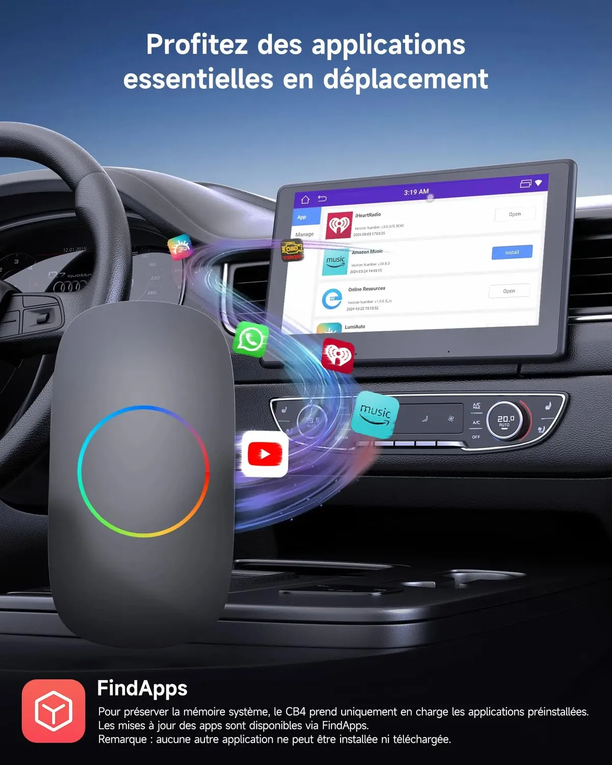 ATOTO CB4 CB4CT adaptador CarPlay inalámbrico gris