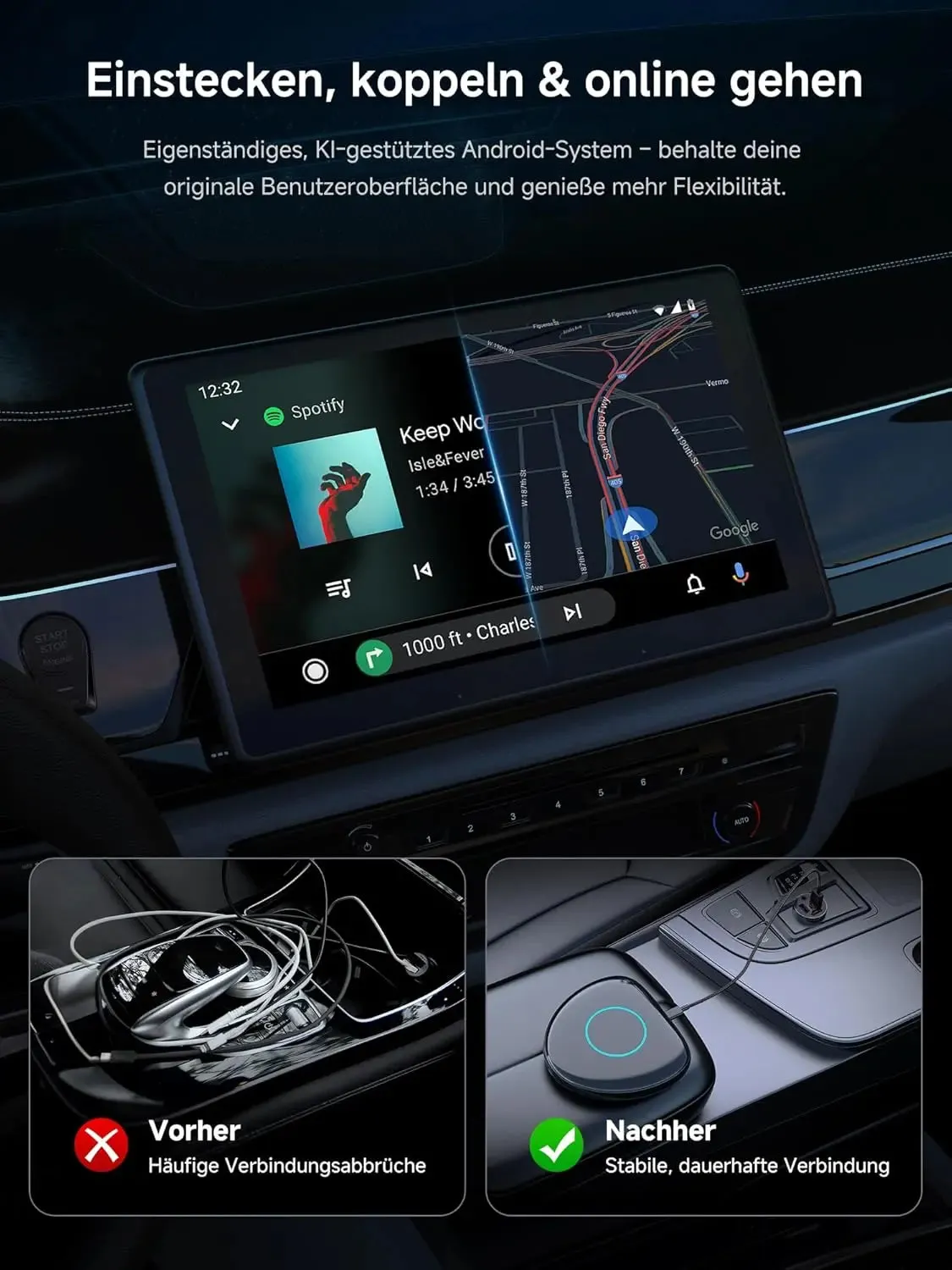 ATOTO CB6 adaptador CarPlay inalámbrico 8GB+128GB