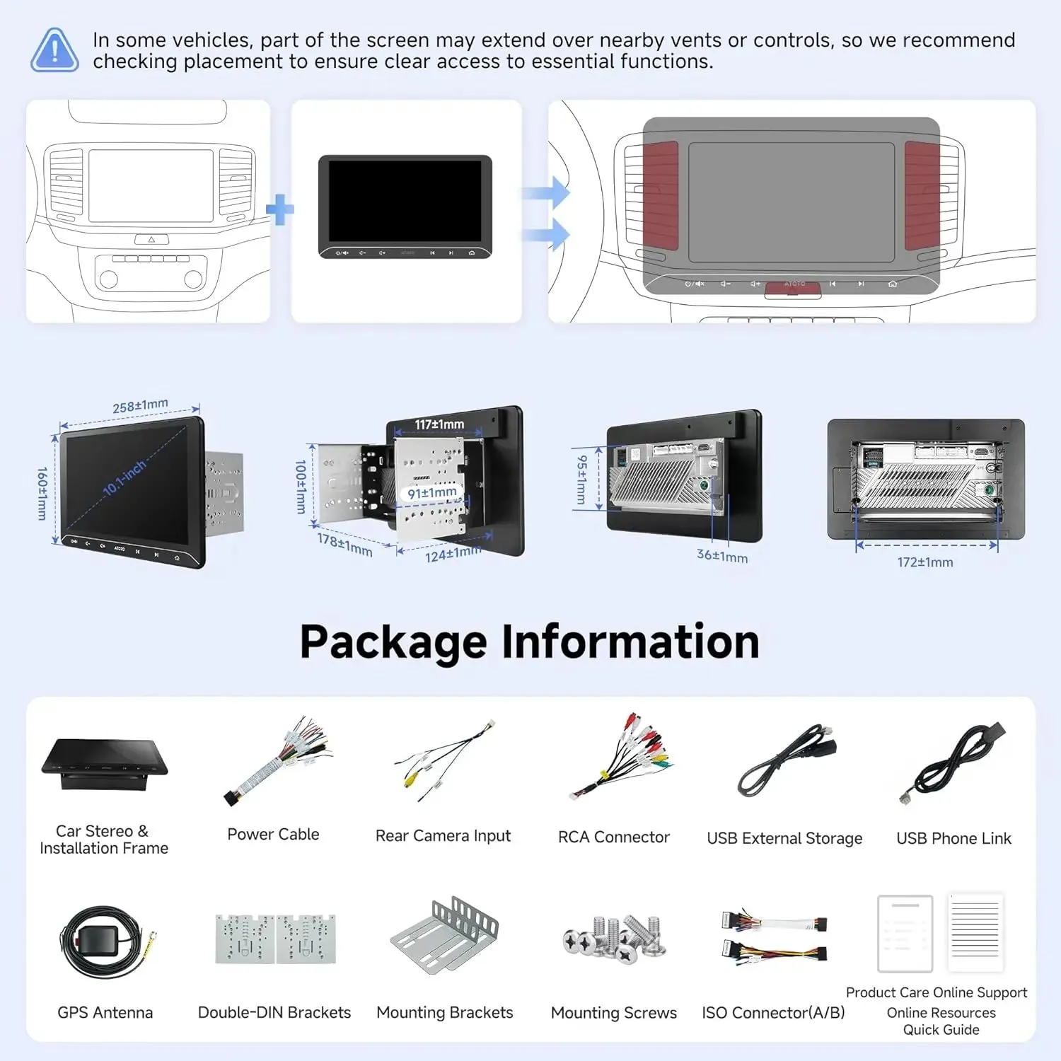 ATOTO A5L A5LG211T autorradio 2 DIN 10,1 pulgadas IPS