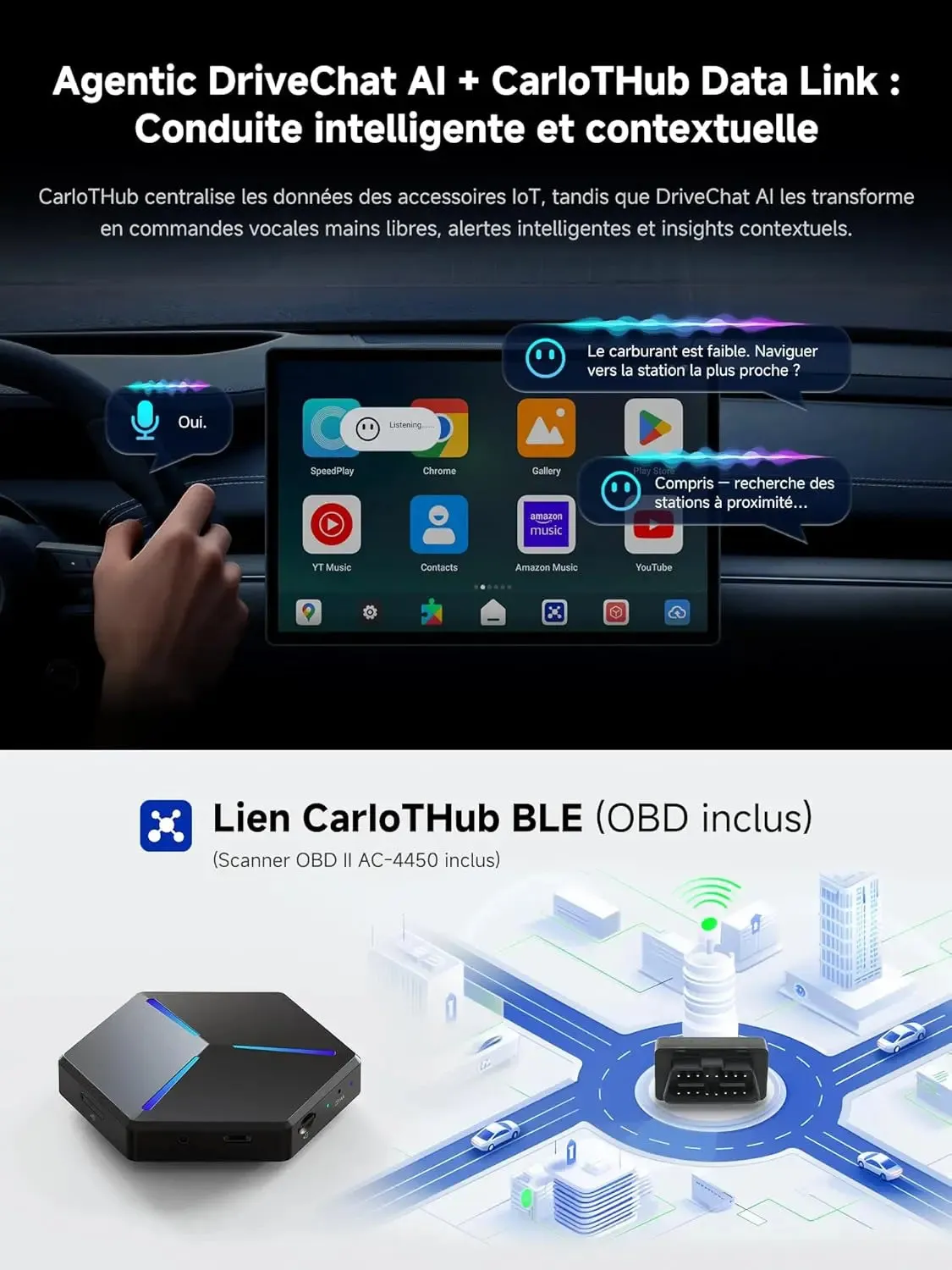 ATOTO CB7 Pro caja CarPlay cámara DVR 1080p