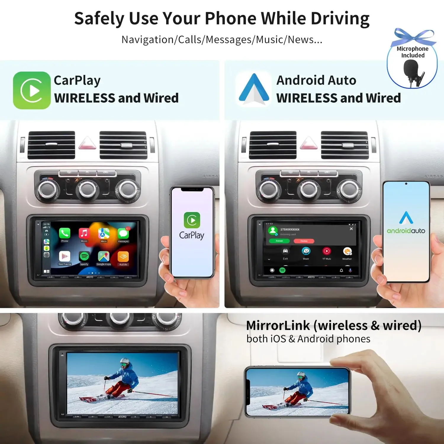 ATOTO A6 A6VW07APF autorradio android 7" para VW 2+32GB