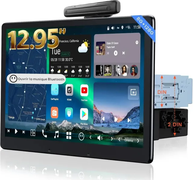 ATOTO X10G129E autorradio 1 DIN 12,9" QLED 8+128GB 4G LTE