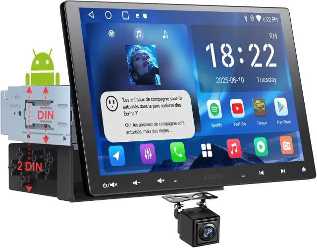 ATOTO A5L A5LG110T Autorradio 10" pantalla flotante CarPlay