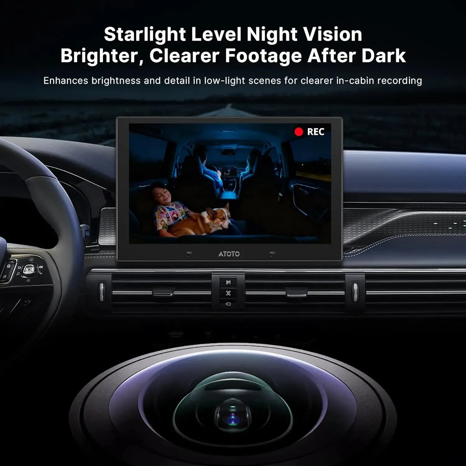 ATOTO V10 AC-HN9CBV2 cámara interior coche 1080p visión nocturna