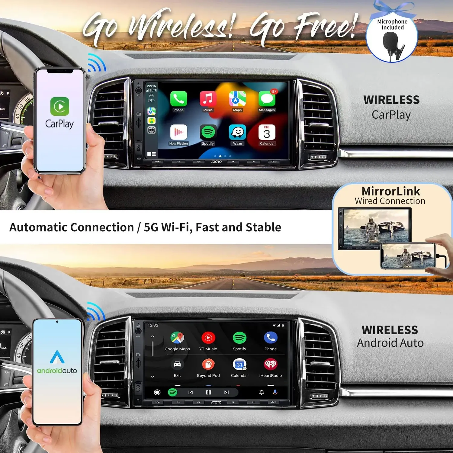 ATOTO F7 F7G2B7WE autorradio 2 DIN 7" CarPlay reacond.