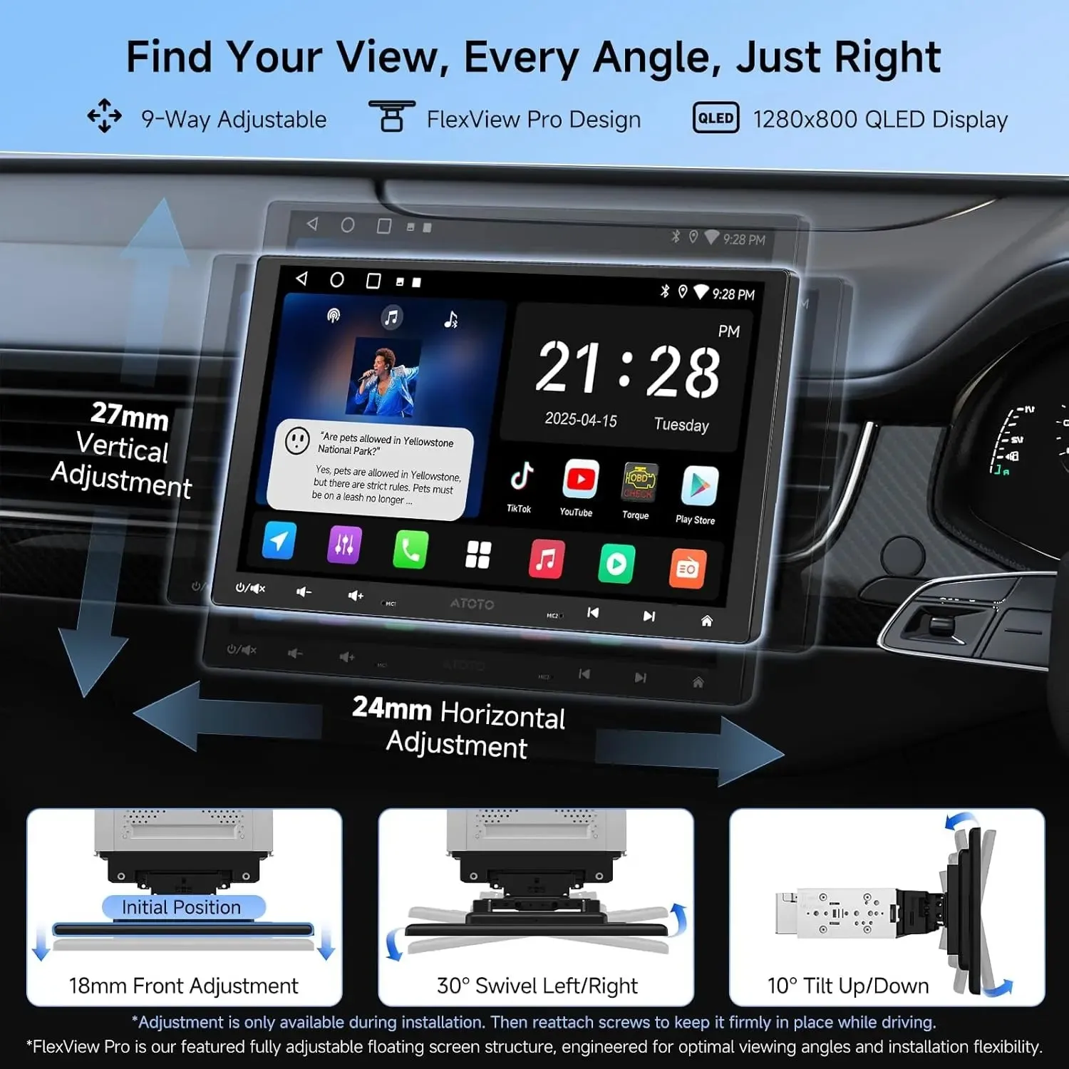 ATOTO A5L A5LG110T autorradio 10" CarPlay inalámbrico