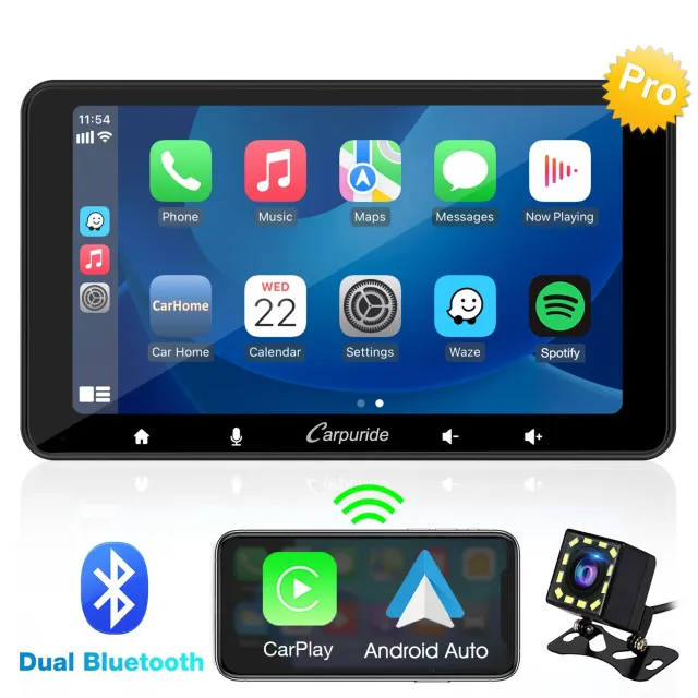 Carpuride W708 Pro pantalla coche 7 pulgadas bluetooth dual