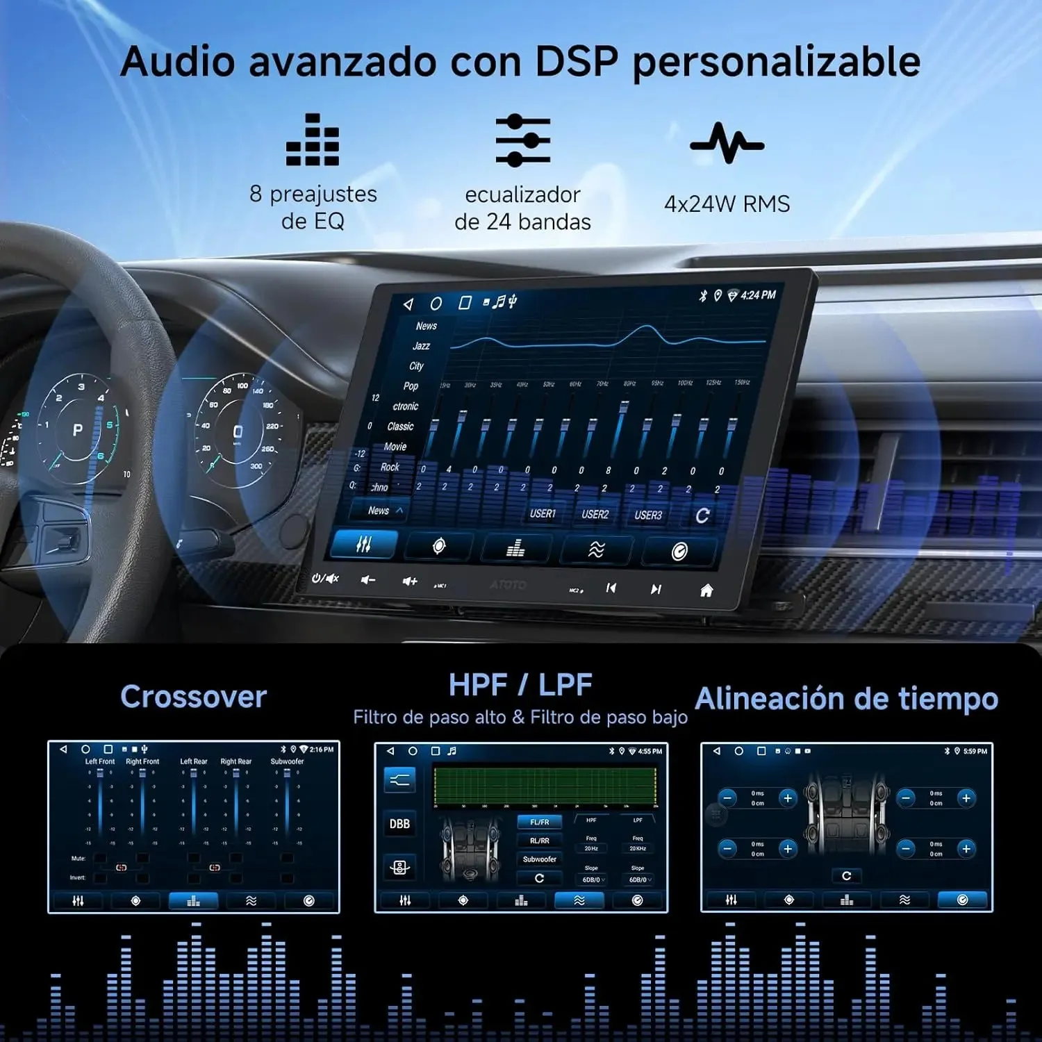 ATOTO A5L A5LG110T autorradio 10 pulgadas pantalla flotante