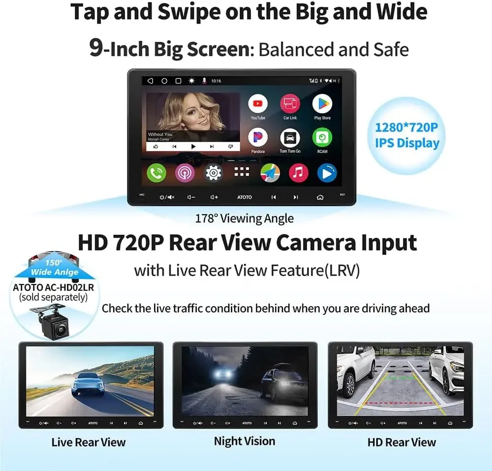 ATOTO A6G209PF autorradio 2 DIN 9 pulgadas 2+32G CarPlay