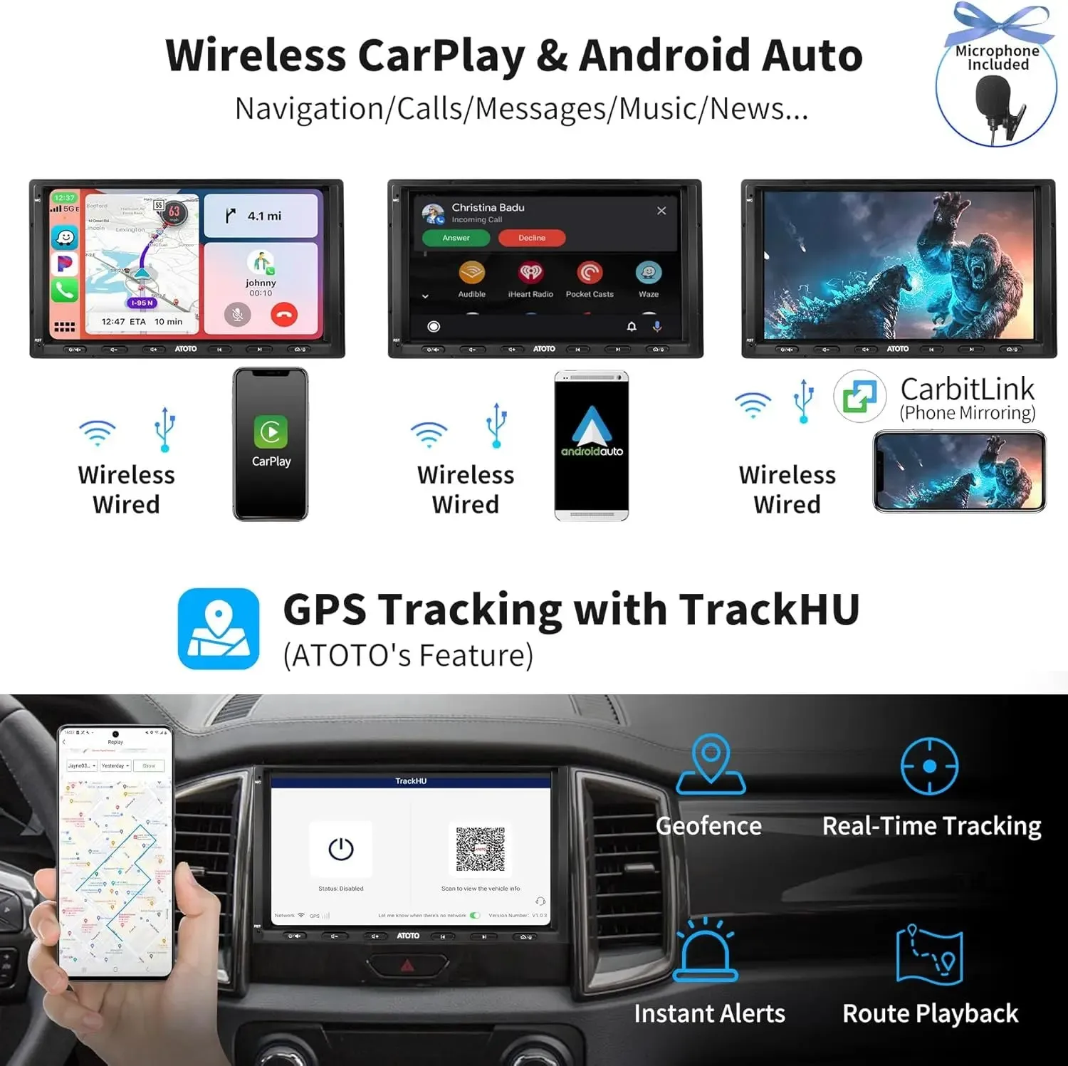 ATOTO S8 S8G2A74MS autorradio 7" QLED con cámara trasera