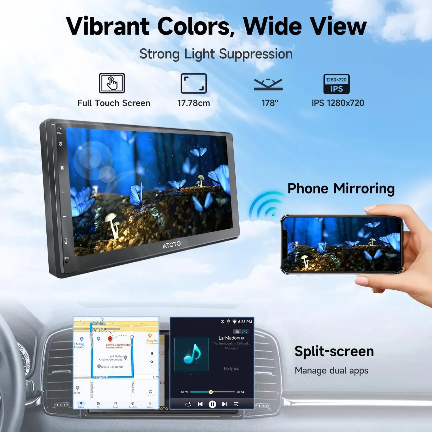 ATOTO A5L A5LG2B7T radio Android 7" reacondicionada 2+32GB