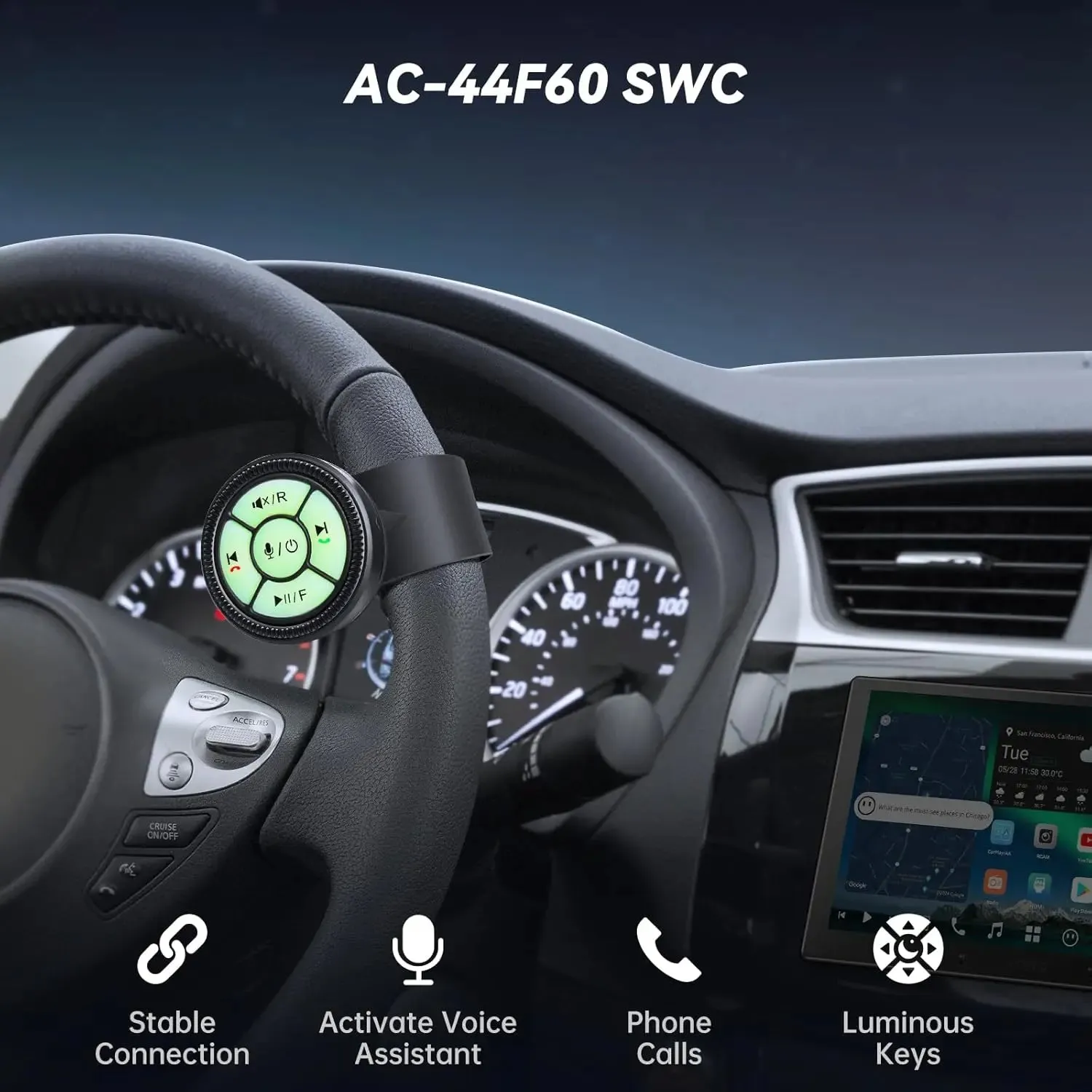 ATOTO AC-44F60 Mando Volante con Botones Iluminados para X10