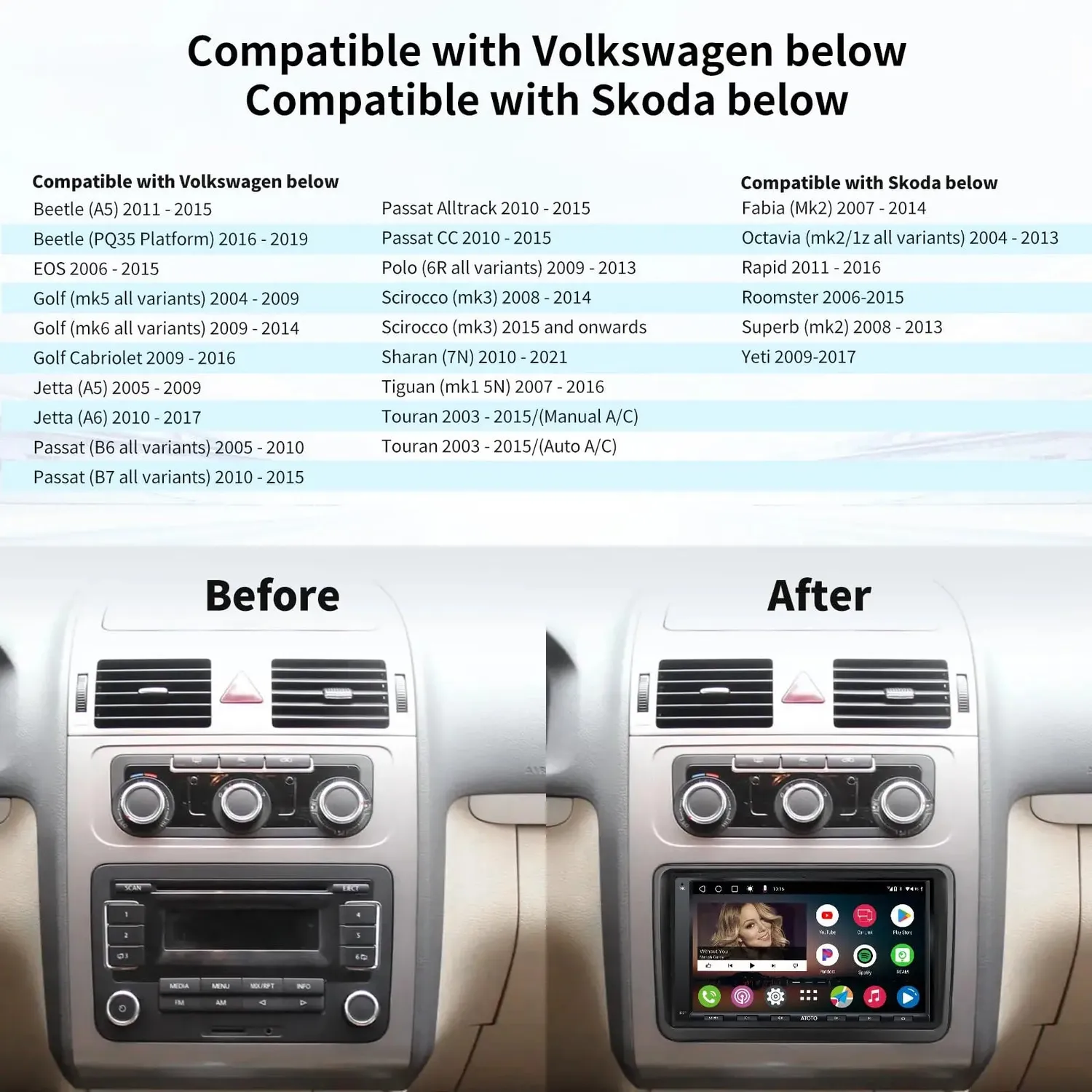 ATOTO A6 A6VW07APF autorradio android 7" para VW 2+32GB
