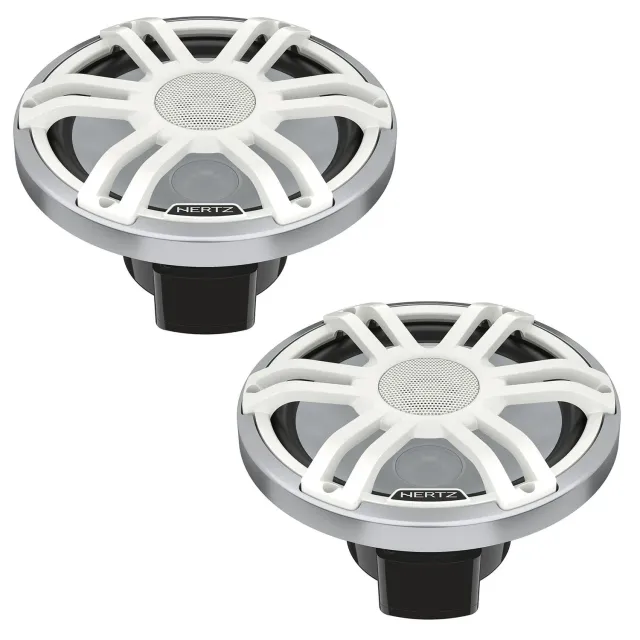 Hertz HMX 8 S-LD-SW altavoces coaxiales marinos RGB blanco, 2 unidades