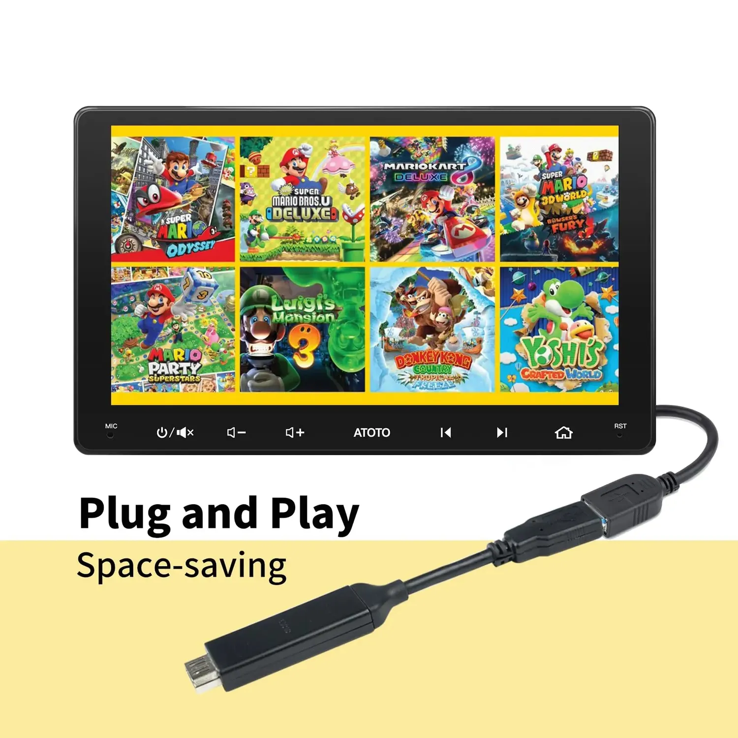 ATOTO AC-HBV86 Adaptador HDMI a USB-A 13,8 cm 1080p