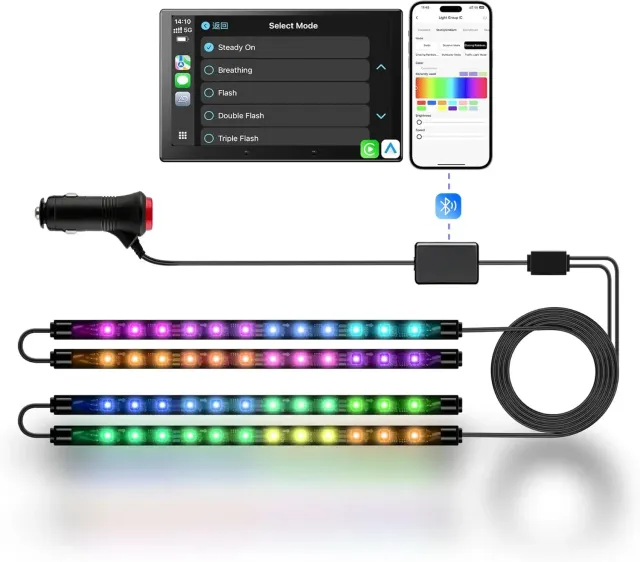 ATOTO S8 kit luces led interior coche RGB app