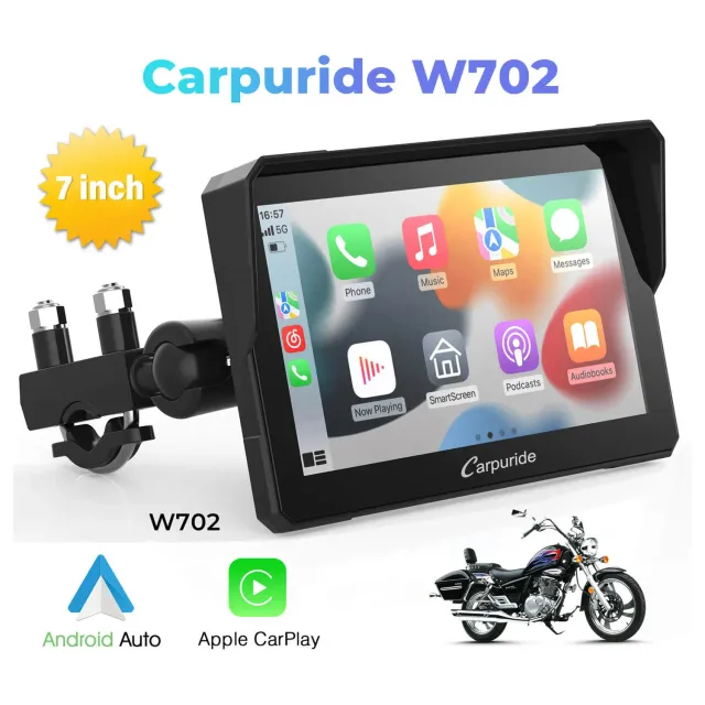 Carpuride Basic pantalla moto CarPlay inalámbrica IP67