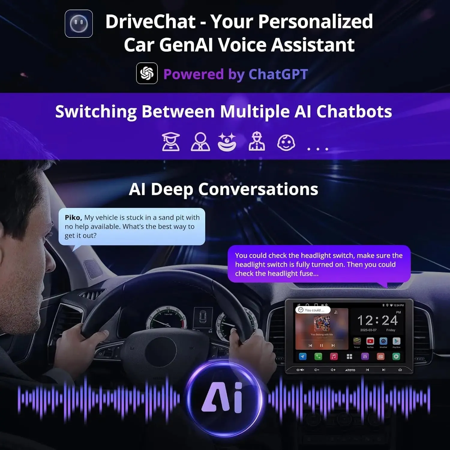 ATOTO A5L A5LG211T autorradio 2 DIN 10 pulgadas CarPlay