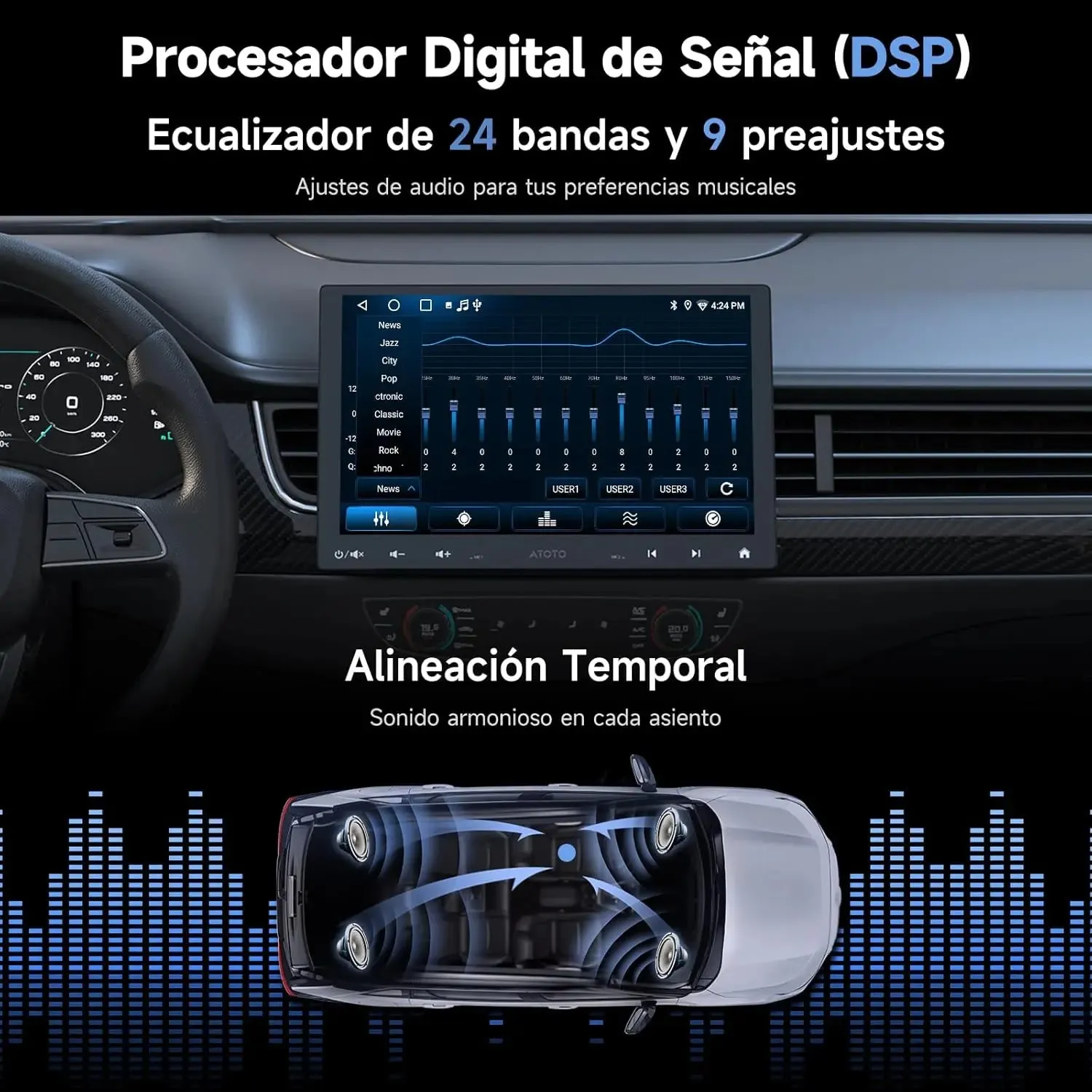 ATOTO A5L A5LG110T radio Android pantalla flotante 10 pulgadas